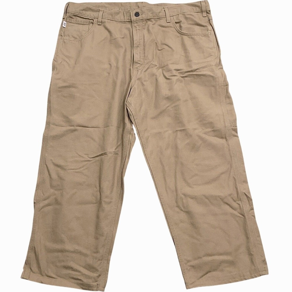 Carhartt Jeans Men 41W 27L Tan‎ Flame Resistant Loose Carpenter FRB159  Utility